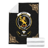 Clan Broun Crest Tartan Premium Blanket Black QJ85 Clan Brown / Broun Tartan Today